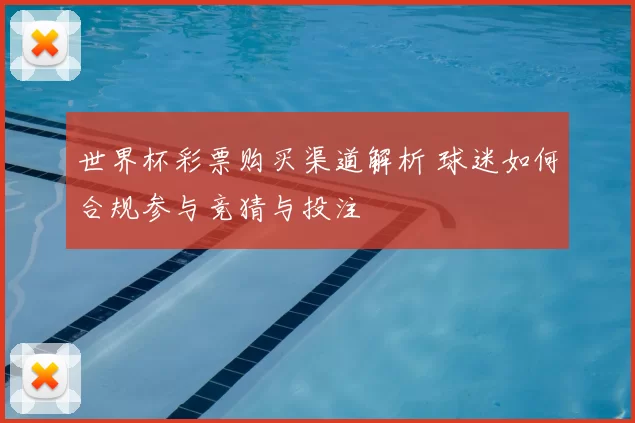 世界杯彩票购买渠道解析 球迷如何合规参与竞猜与投注